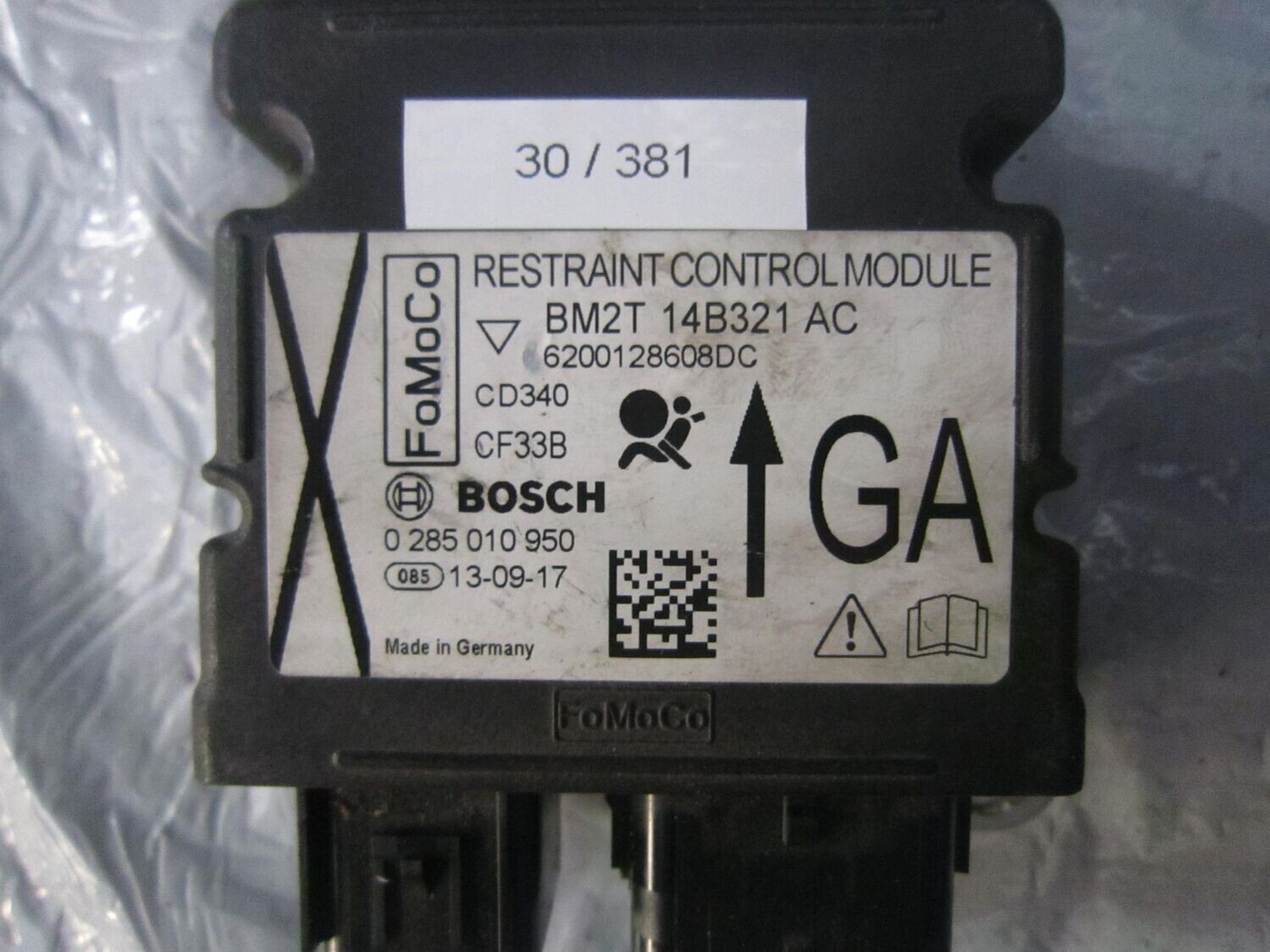 30-381 Centralina Airbag Bosch 0 285 010 950 0285010950 BM2T 14B321 AC    FORD  S-MAX