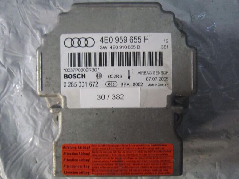 30-382 Centralina Airbag Bosch 0 285 001 672 0285001672 4E0 959 655 H    AUDI  A 8