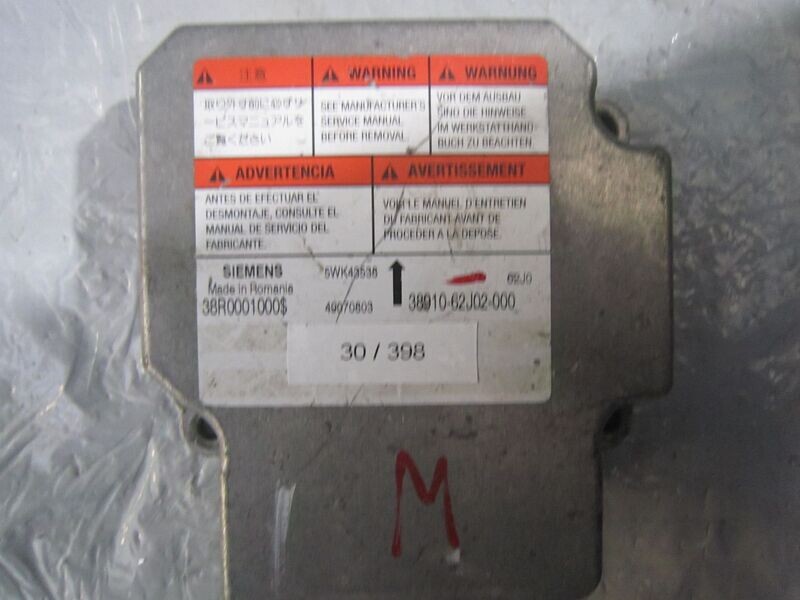 30-398 Centralina Airbag Siemens 5WK43538   38R0001000$ 38910-62J02-000   SUZUKI  SWIFT