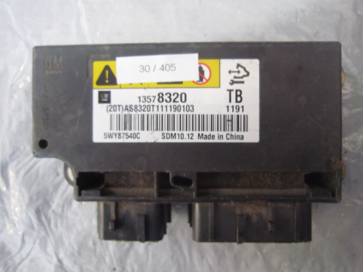 30-405 Centralina Airbag GM 5WY87540C   13578320 TB 1191 SDM 10.12  CHEVROLET  AVEO