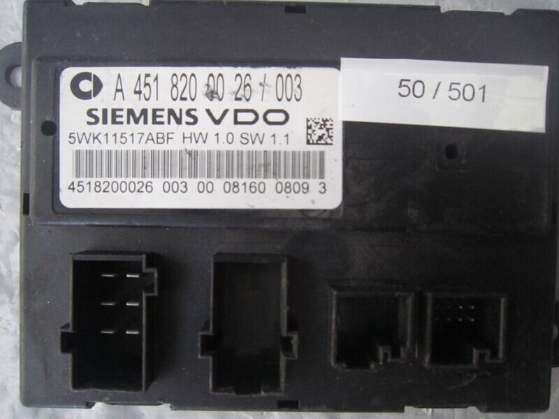 50-501 Body Computer Siemens 5WK11517ABF   A 451 820 00 26 / 003 HW1.0 SW1.1  SMART  451