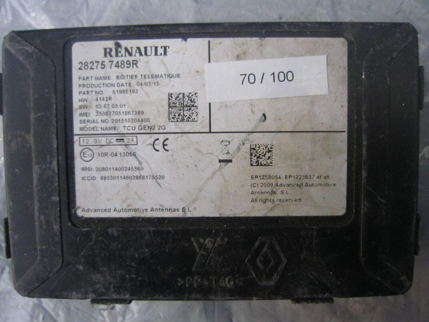 70-100 Modulo Nav Radio Cd Player Renault 28275 7489R 282757489R 51986192    SMART  453