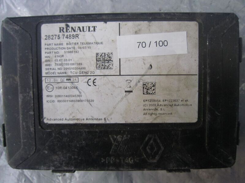 70-100 Modulo Nav Radio Cd Player Renault 28275 7489R 282757489R 51986192    SMART  453