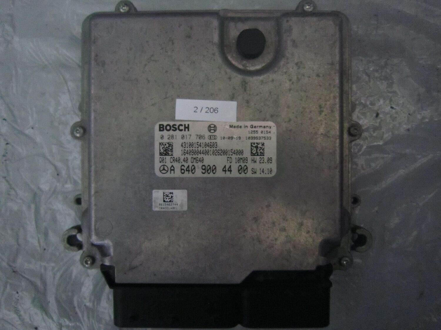 2-206 Centralina Motore Bosch 0 281 017 706 0281017706 A 640 900 44 00 CR40.40 HW 23.09 SW 14.10 MERCEDES Diesel CLASSE B