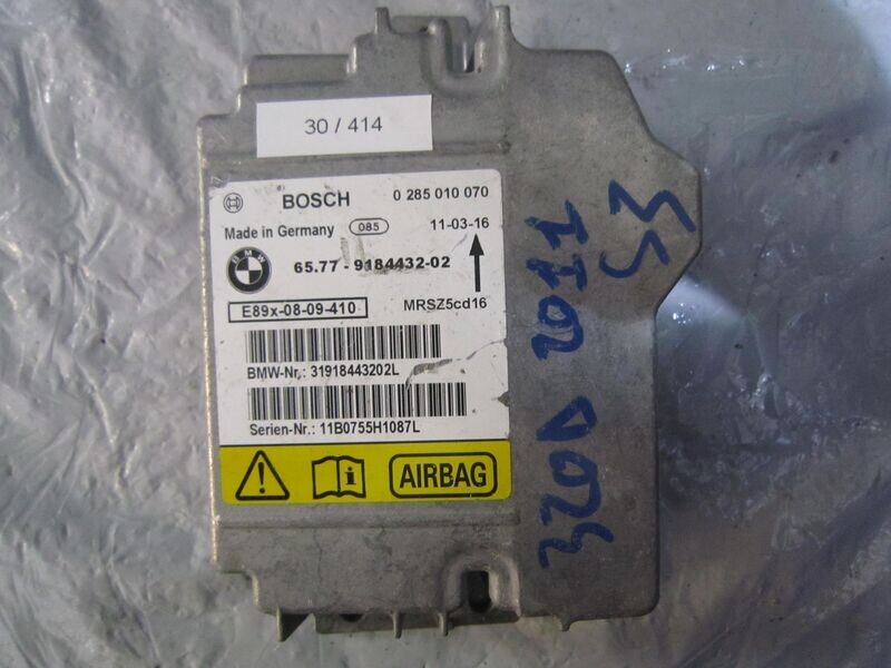 30-414 Centralina Airbag Bosch 0 285 010 070 0285010070 65.77-9184432-02 E89X-08-09-410   BMW  SERIE 3