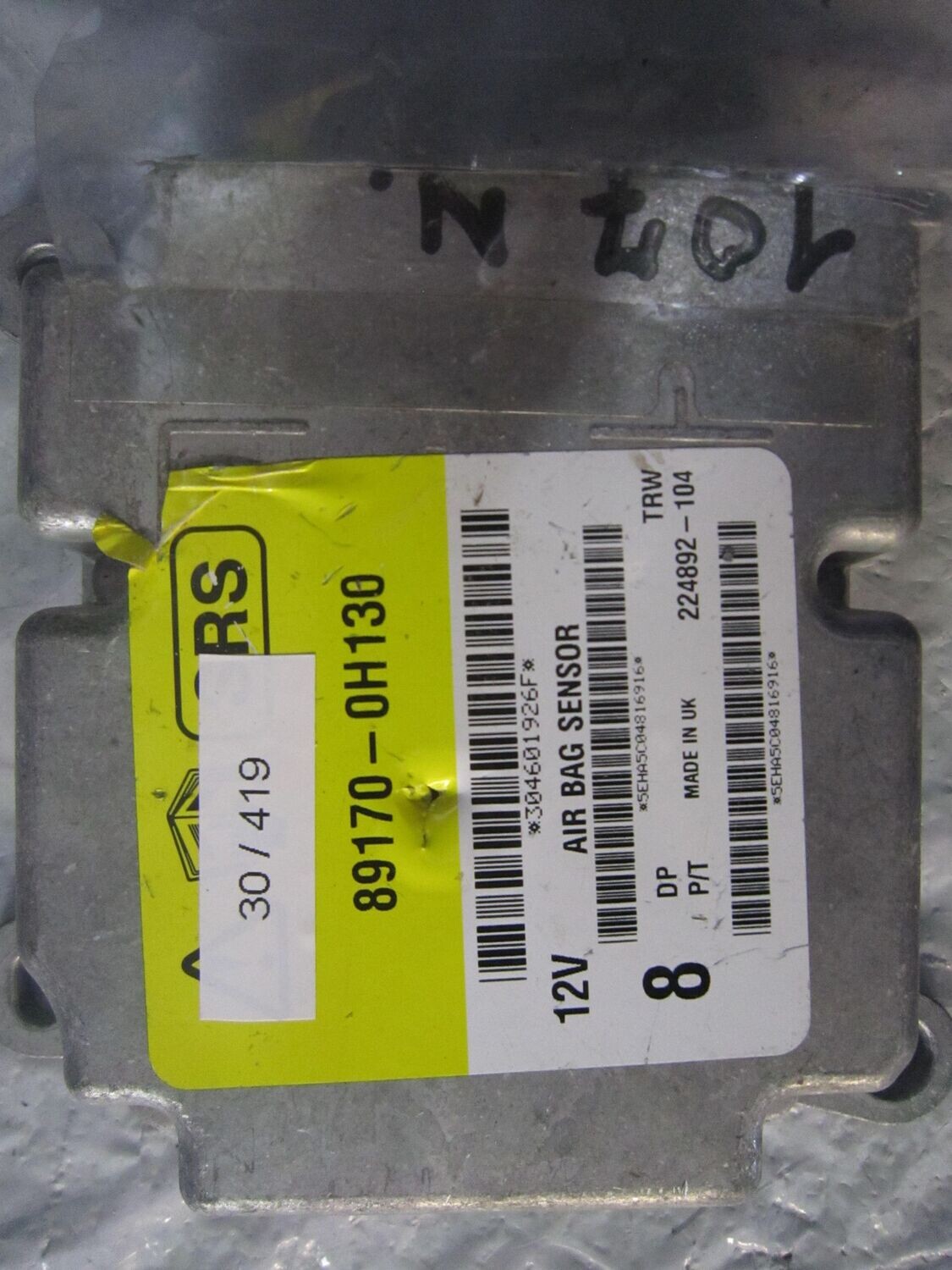 30-419 Centralina Airbag TRW 89170-0H130 891700H130 224892-104    CITROEN / PEUGEOT  107