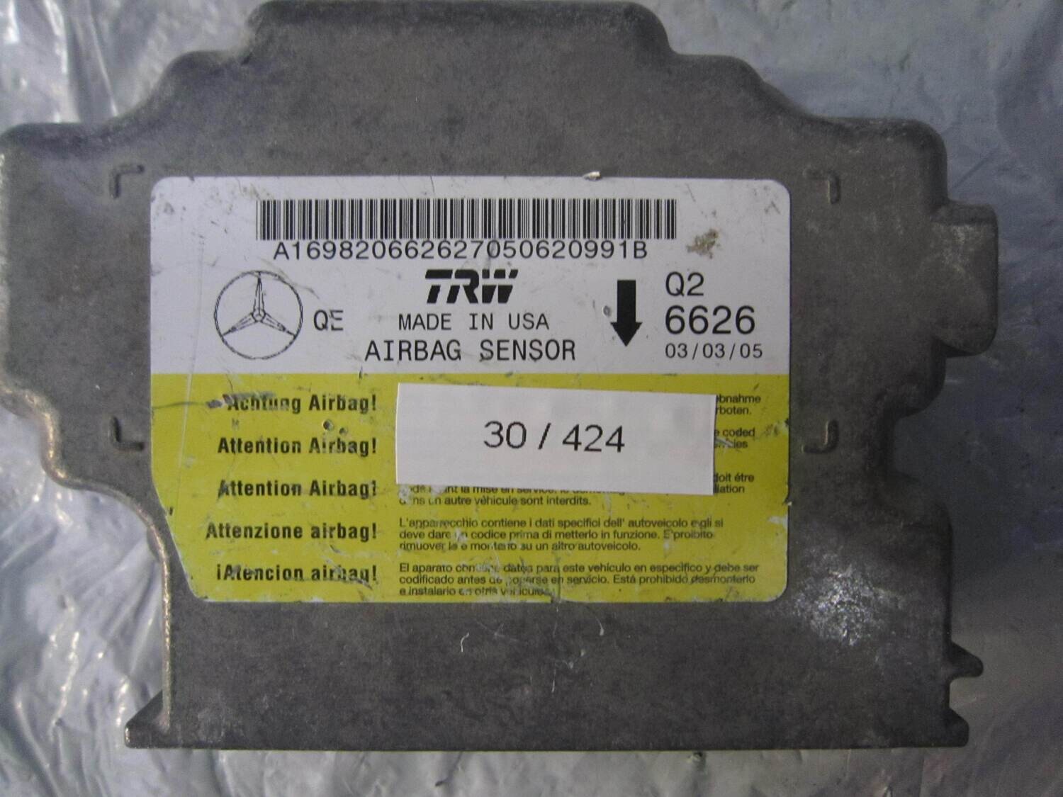 30-424 Centralina Airbag TRW A169820662627   Q2 6626    MERCEDES  CLASSE A