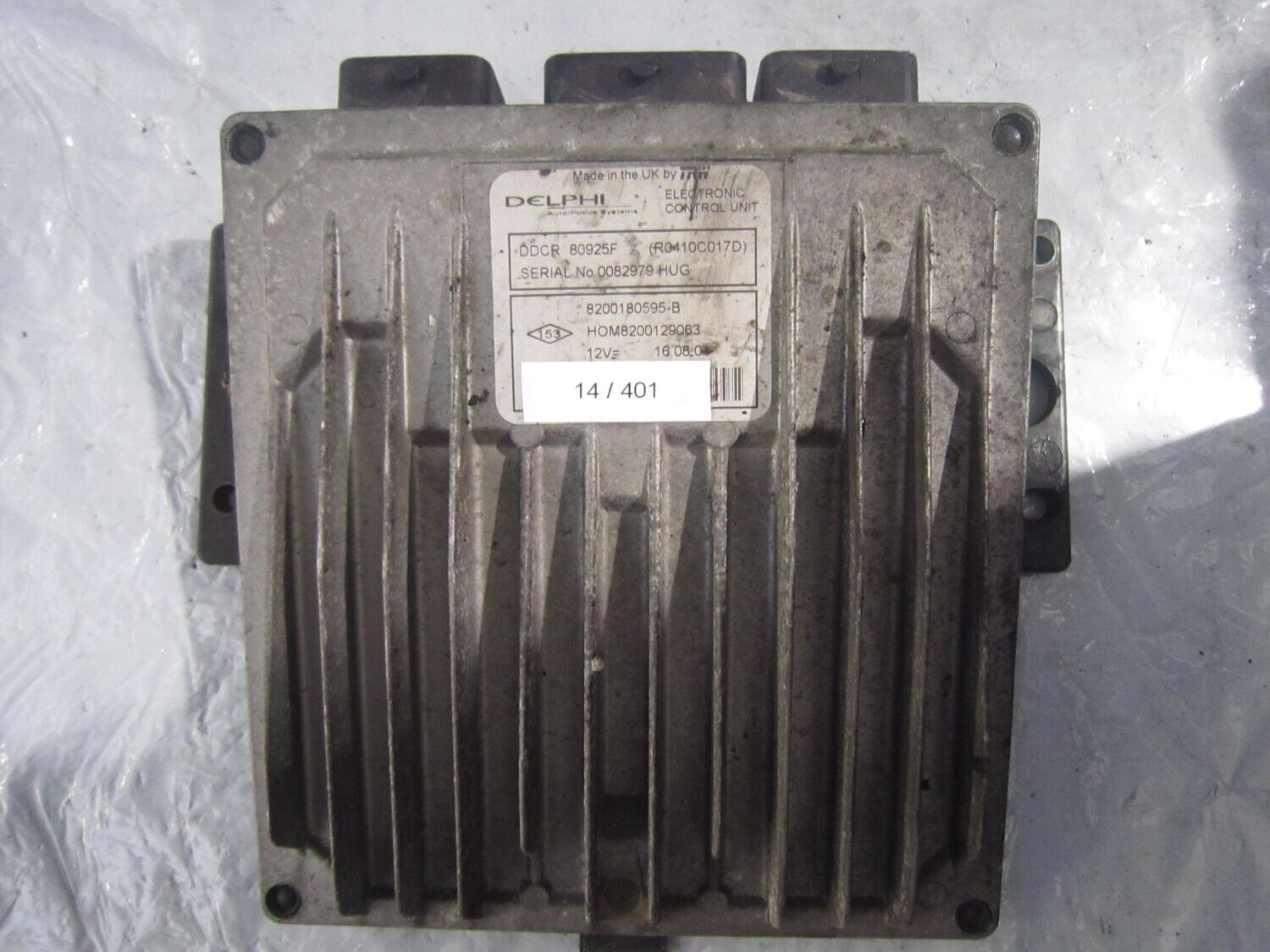 14-401 Centralina Motore Delphi DDCR 80925F DDCR80925F 8200180595-B 8200129063 R0410C017D   RENAULT DIESEL CLIO