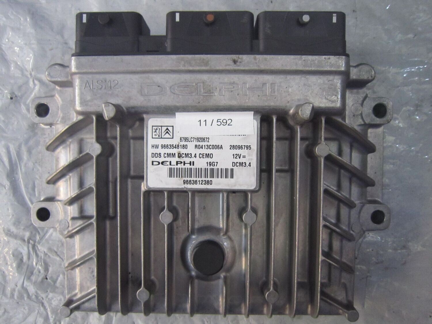 11-592 Centralina Motore Delphi 28096795   9663612380 DCM3.4 DDS CMM DCM3.4 CEMO 9663548180 CITROEN / PEUGEOT Diesel 407