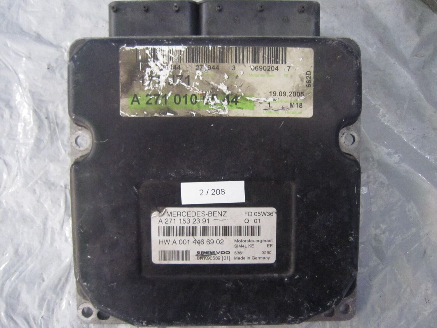 2-208 Centralina Motore Siemens 5WK90539   A 271 153 23 91 SIM4L KE FD 05W36 HW : A0014466902 MERCEDES Benzina CLK