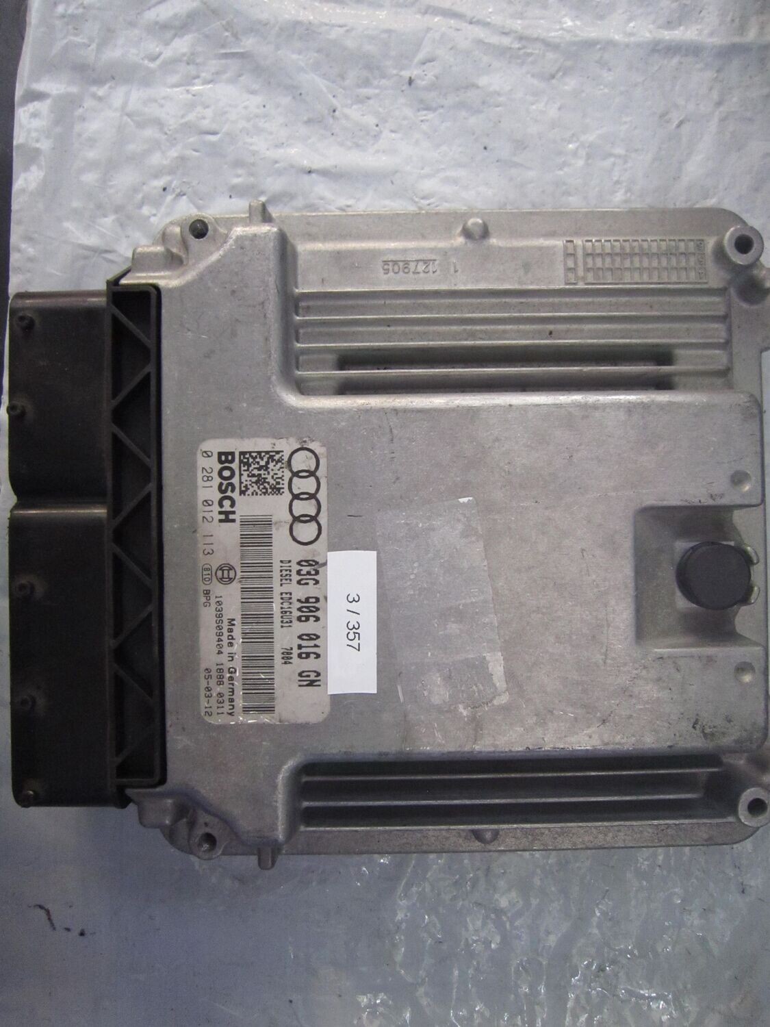 3-357 Centralina Motore Bosch 0 281 012 113 0281012113 03G 906 016 GN 1039S09404 EDC16U31  AUDI DIESEL A 4