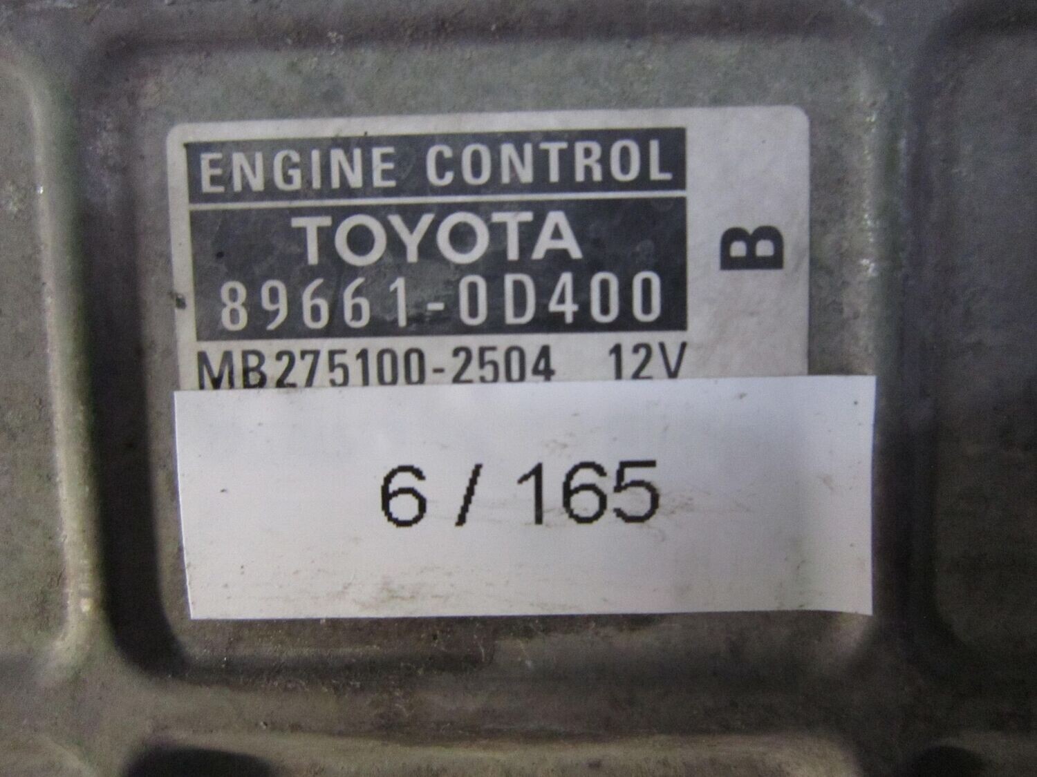 6-165 Centralina Motore Denso 89661-0D400 896610D400 MB275100-2504    TOYOTA BENZINA YARIS