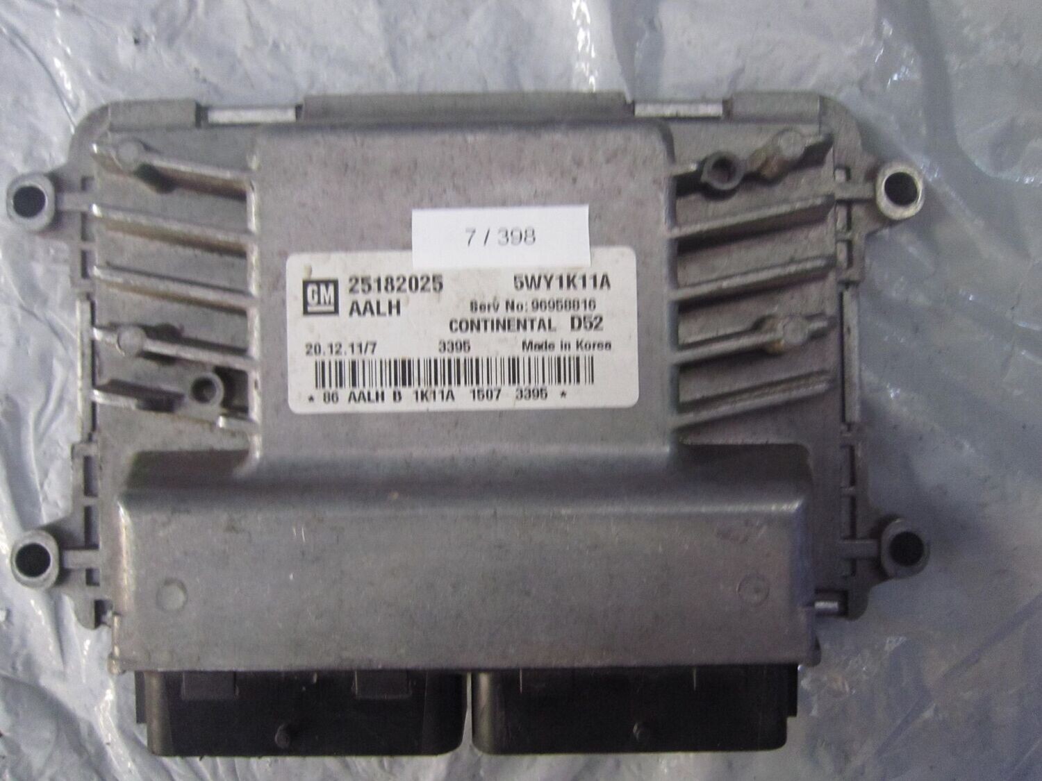 7-398 Centralina Motore Continental 25182025   5WY1K11A AALH 96958816  CHEVROLET BENZINA SPARK