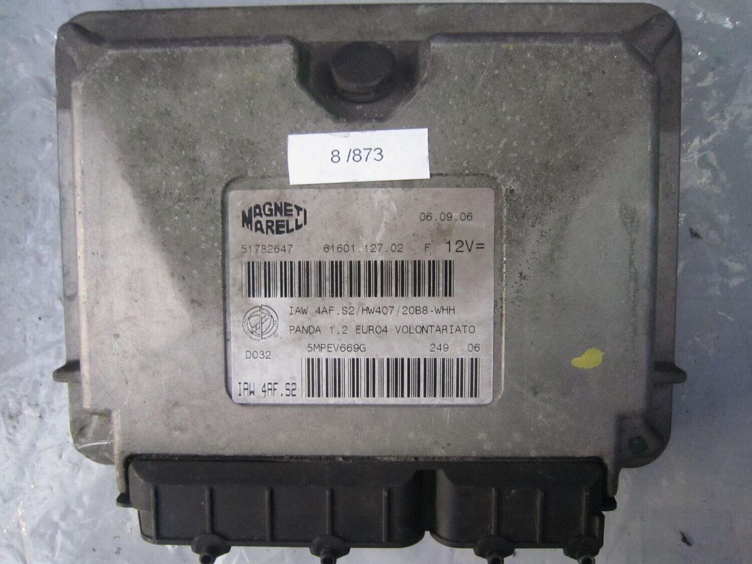 8-873 Centralina Motore Magneti Marelli IAW 4AF.S2 IAW4AF.S2 61601.127.02 VOLONTARIATO 51782647  FIAT BENZINA PANDA