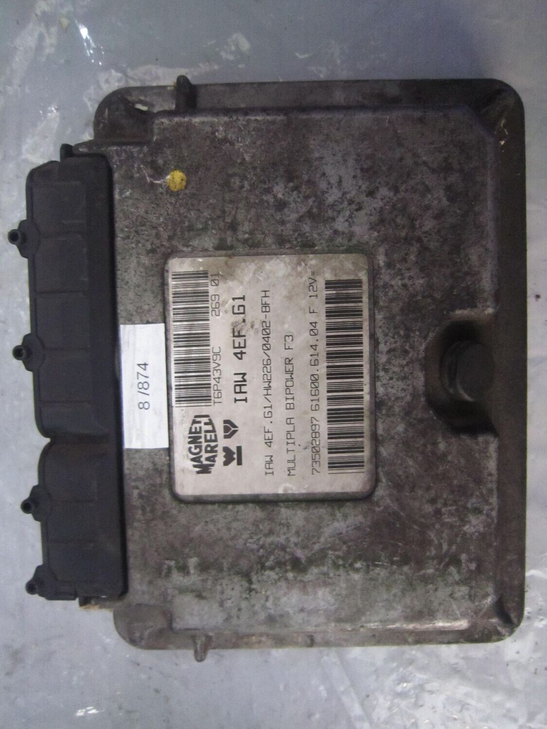 8-874 Centralina Motore Magneti Marelli IAW 4EF.G1 IAW4EF.G1 61600.614.04 73502897  FIAT BENZINA / METANO MULTIPLA