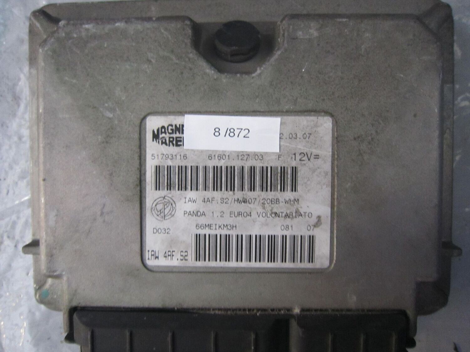 8-872 Centralina Motore Magneti Marelli IAW 4AF.S2 IAW4AF.S2 61601.127.03  51793116 HW407/20BB-WHM ALFA ROMEO / FIAT / LANCIA BENZINA PANDA
