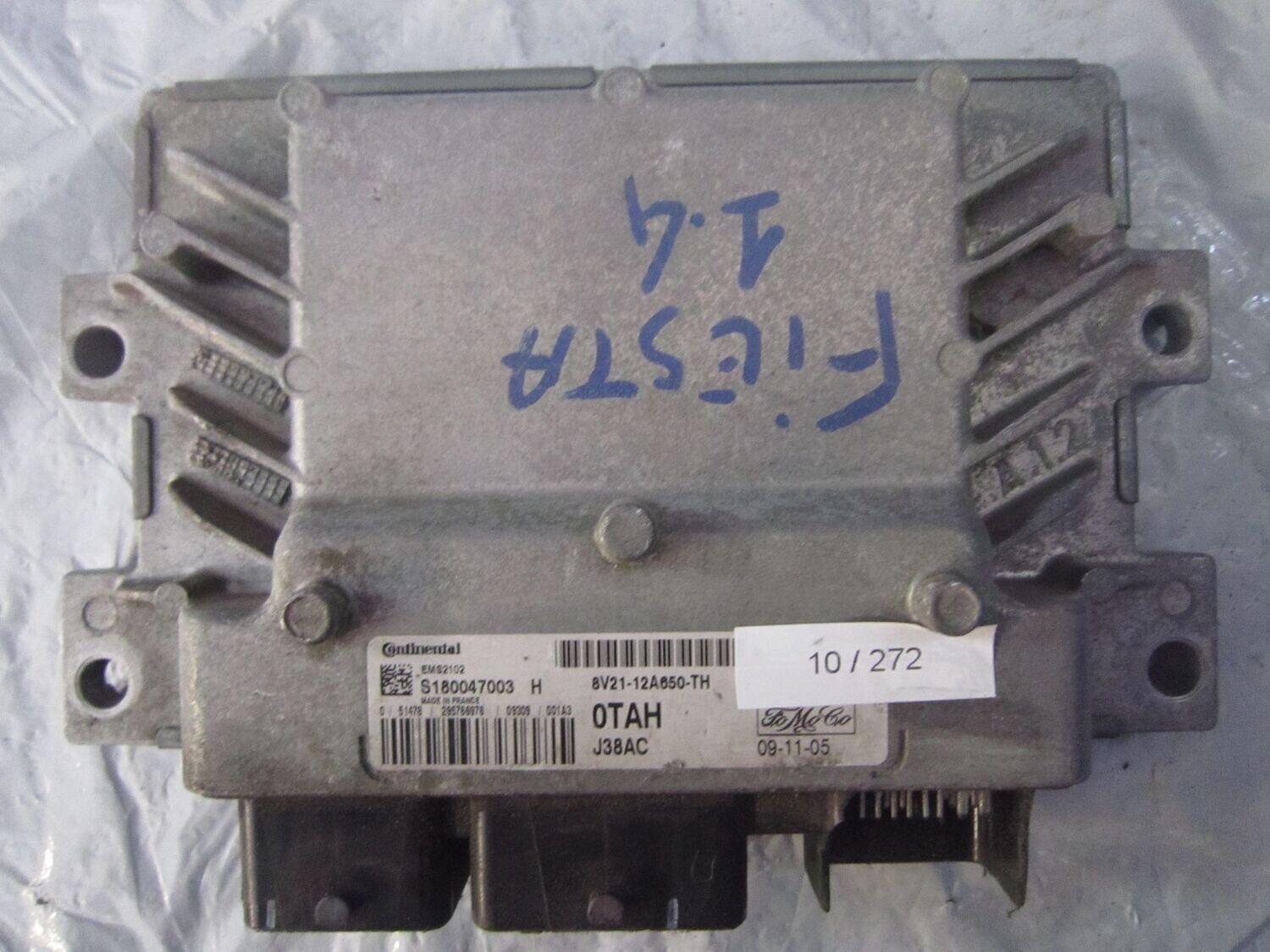 10-272 Centralina Motore Continental S 180047003 S180047003 8V21-12A650-TH 0TAH J38AC   FORD DIESEL FIESTA
