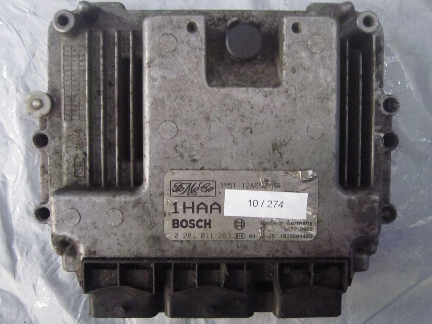 10-274 Centralina Motore Bosch 0 281 011 263 0281011263 3M51-12A650-MA 1039S04403 1HAA  FORD DIESEL C-MAX