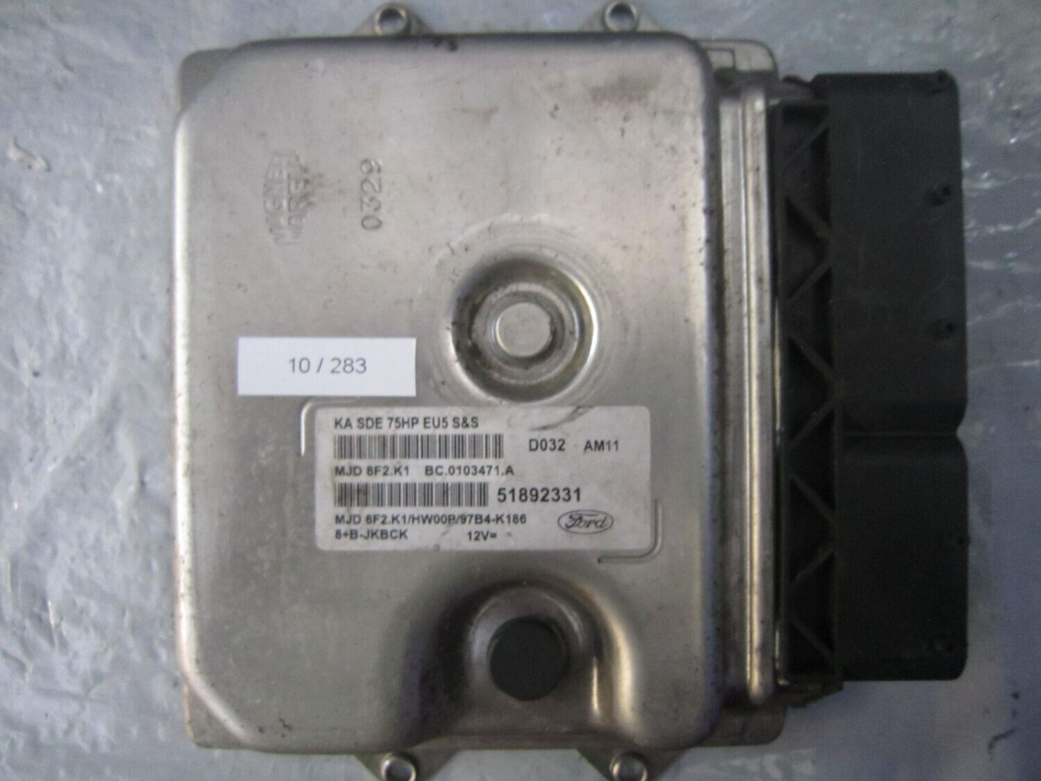 10-283 Centralina Motore Magneti Marelli 51892331   MJD 8F2.K1 BC.0103471.A KA SDE 75HP EU5 S&S HW00P/97B4-K186 FORD DIESEL KA