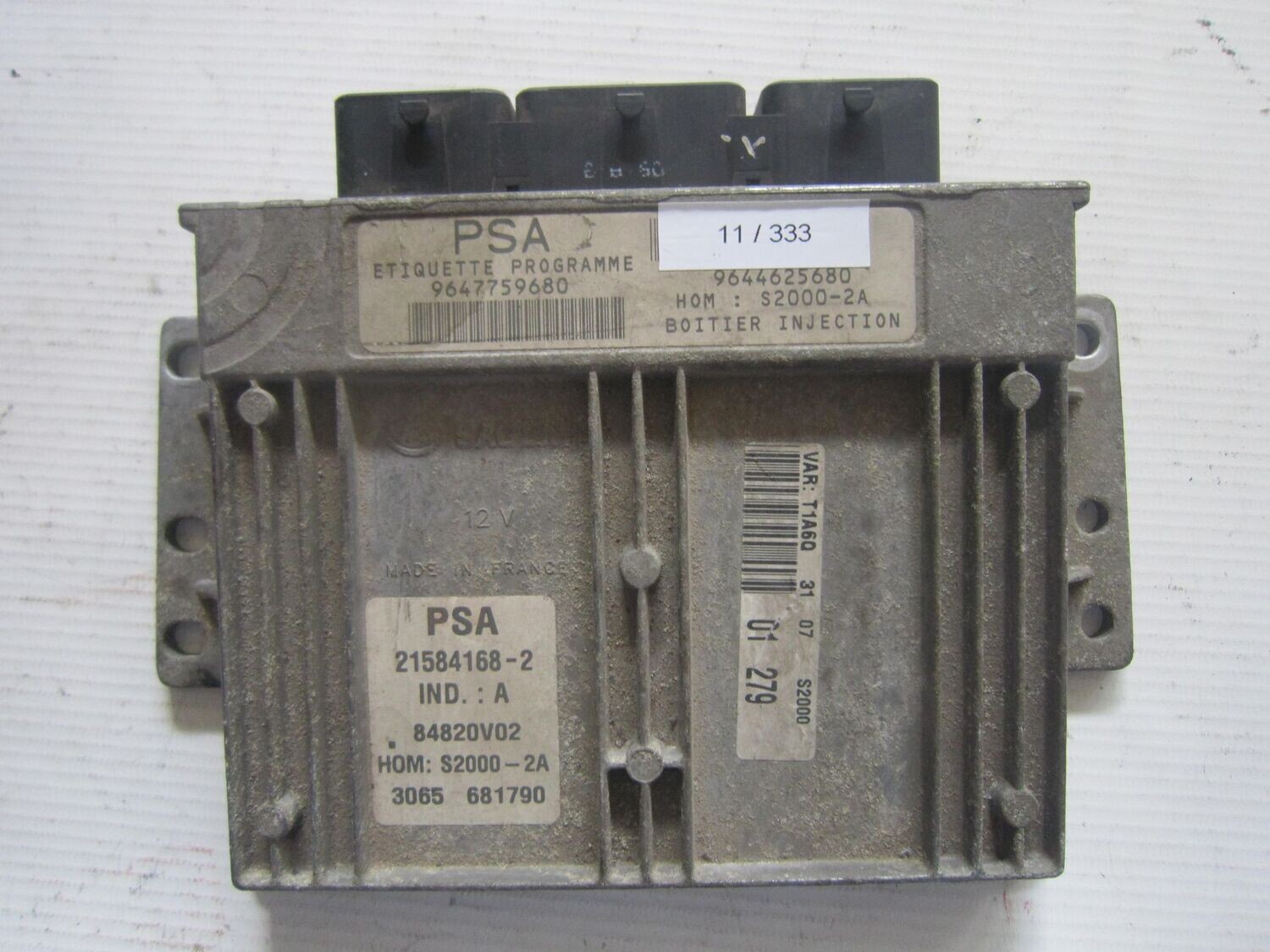 11-333 Centralina Motore Sagem 9647759680   9644625680 HOM : S2000-2A 21584168-2 S2000-2A CITROEN / PEUGEOT DIESEL 206