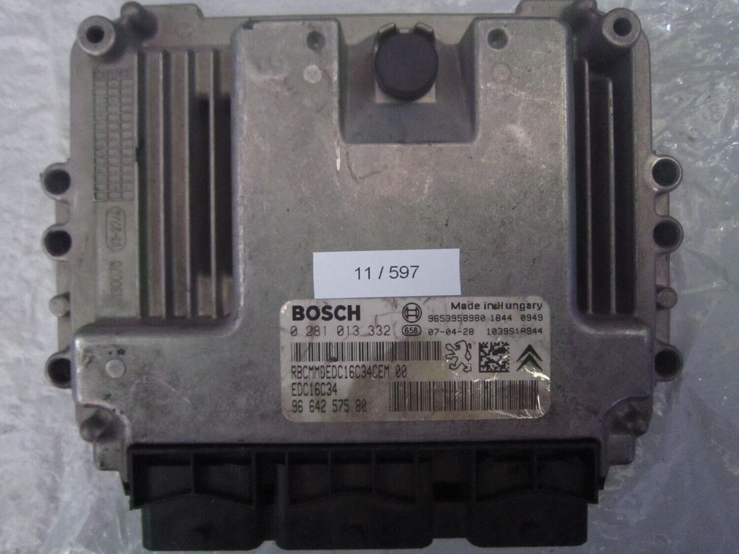 11-597 Centralina Motore Bosch 0 281 013 332 0281013332 96 642 575 80 1039S18944 EDC16C34  CITROEN / PEUGEOT DIESEL 307