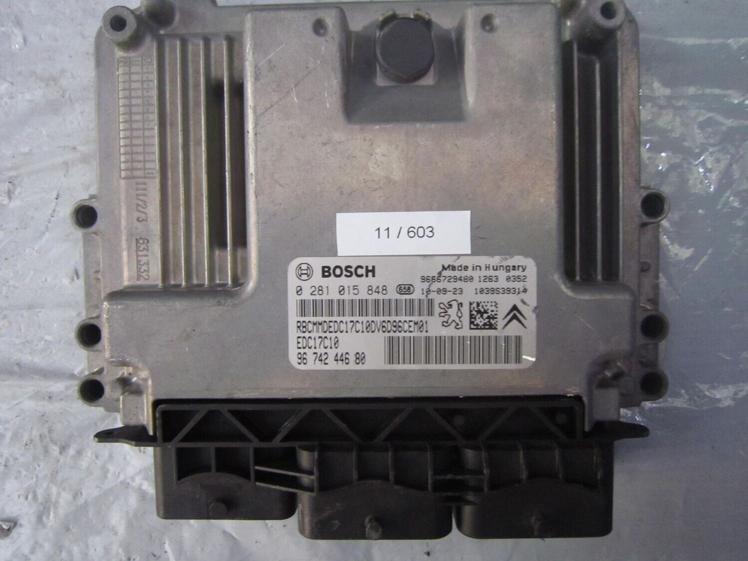 11-603 Centralina Motore Bosch 0 281 015 848 0281015848 96 742 446 80 1039S39314 EDC17C10  CITROEN / PEUGEOT Diesel VARIE
