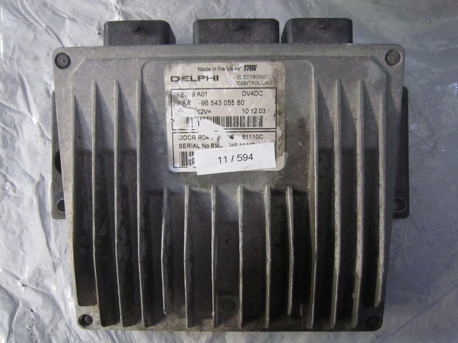 11-594 Centralina Motore Delphi R0411C023B   9654305580 FEB19 A01 81110C  CITROEN / PEUGEOT DIESEL C 3