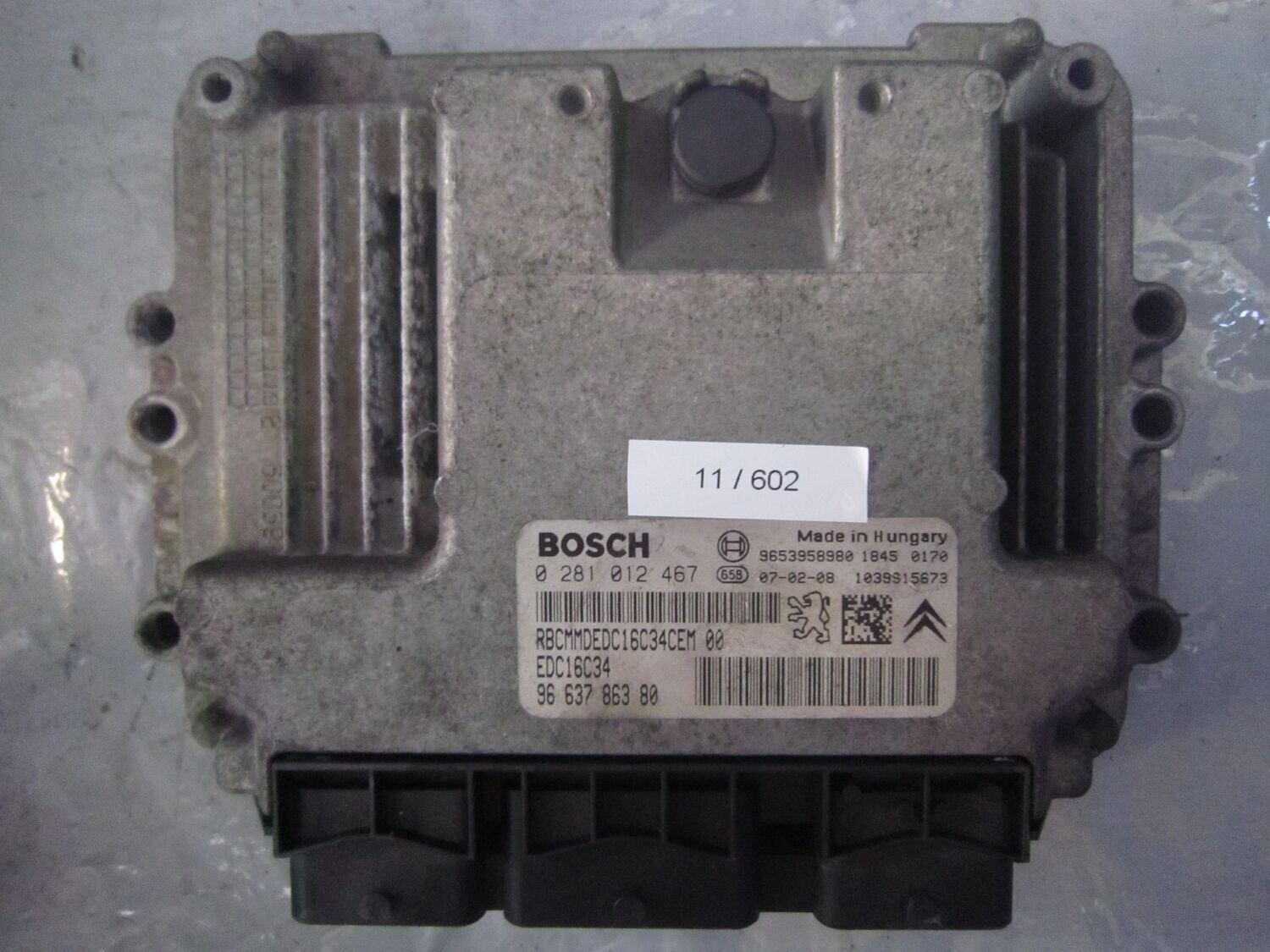 11-602 Centralina Motore Bosch 0 281 012 467 0281012467 96 637 863 80 1039S15673 EDC16C34  CITROEN / PEUGEOT DIESEL VARIE