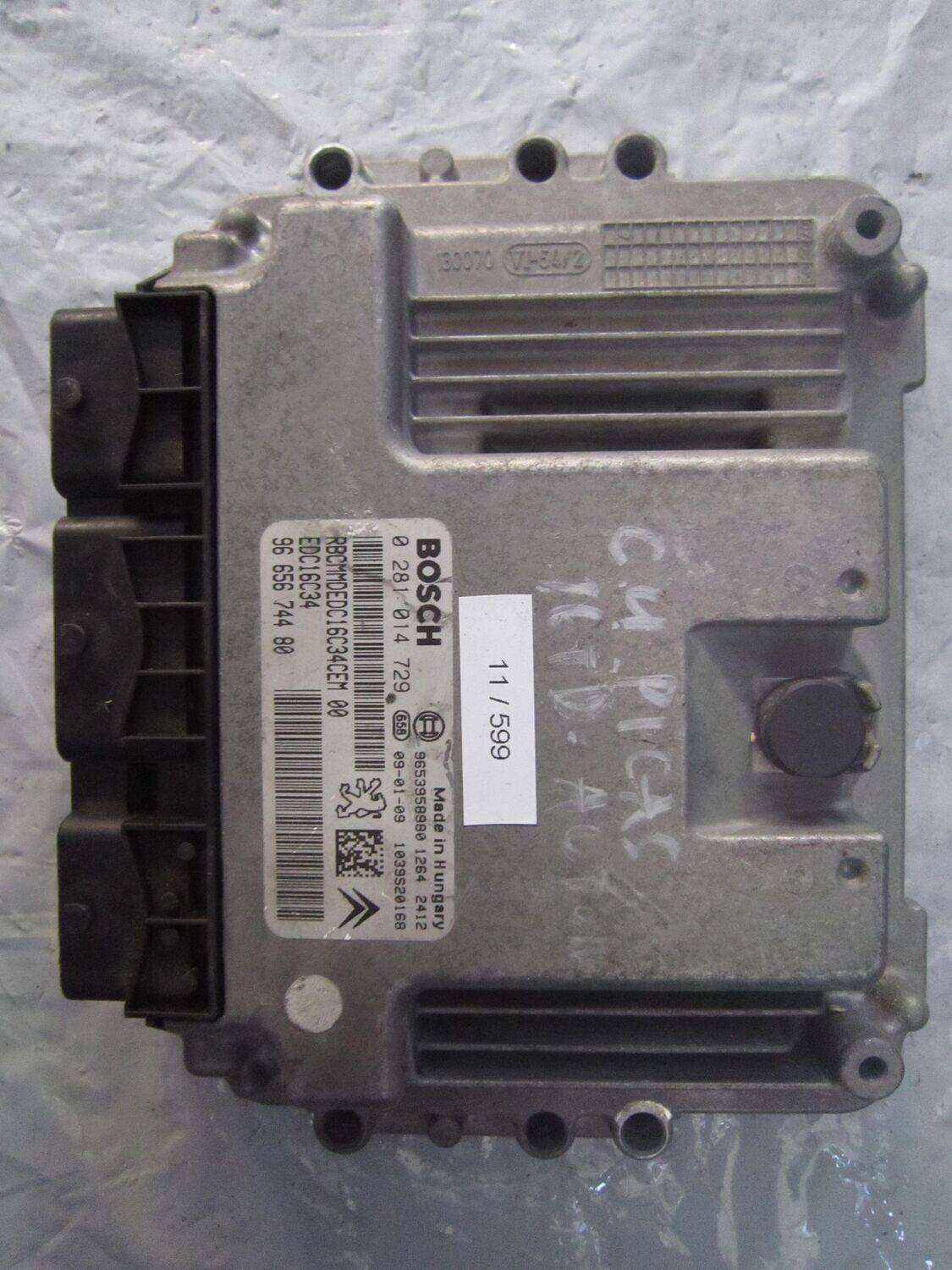 11-599 Centralina Motore Bosch 0 281 014 729 0281014729 9665674480 1039S20168 EDC16C34  CITROEN / PEUGEOT DIESEL VARIE