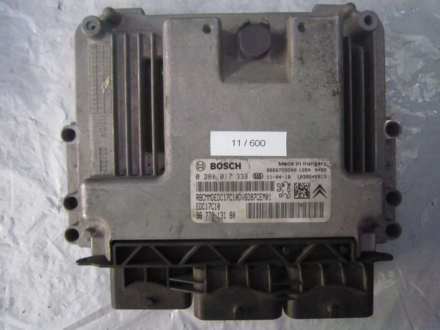 11-600 Centralina Motore Bosch 0 281 017 333 0281017333 96 770 131 80 1039S46813 EDC17C10  CITROEN / PEUGEOT DIESEL VARIE