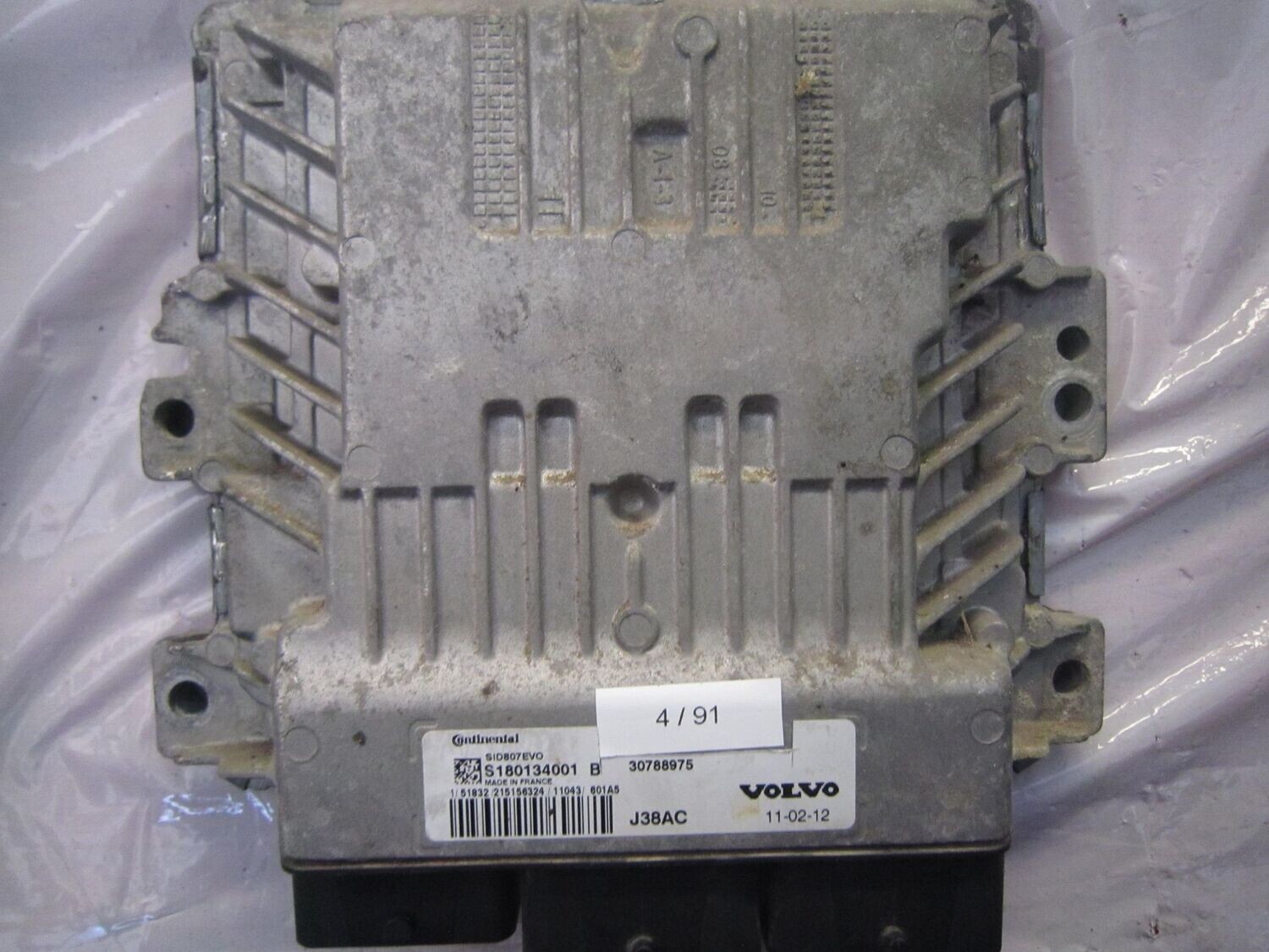 4-91 Centralina Motore Continental S180134001 B S180134001B 30788975 SID807EVO J38AC  VOLVO Diesel C 30