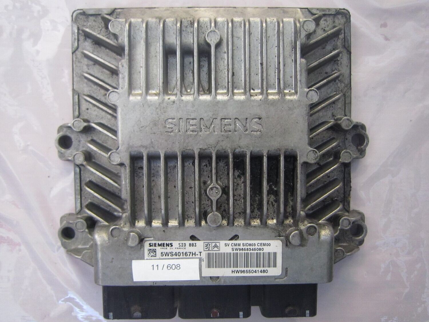 11-608 Centralina Motore Siemens 5WS40167H-T 5WS40167HT 9658345080 9655041480 SID 803  CITROEN / PEUGEOT DIESEL 407