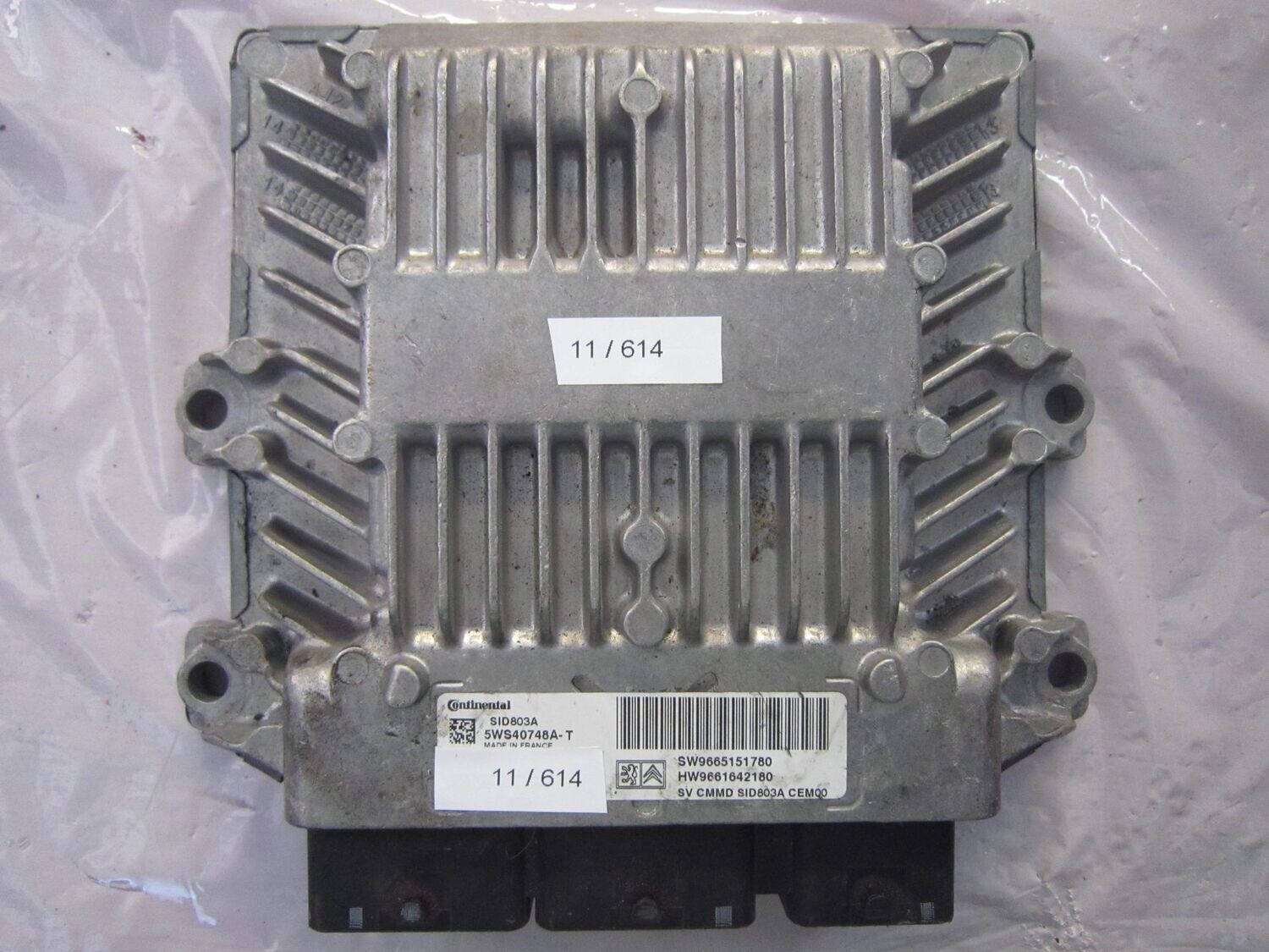 11-614 Centralina Motore Continental 5WS40748A-T 5WS40748AT 9665151780 9661642180 SID803A  CITROEN / PEUGEOT Diesel VARIE