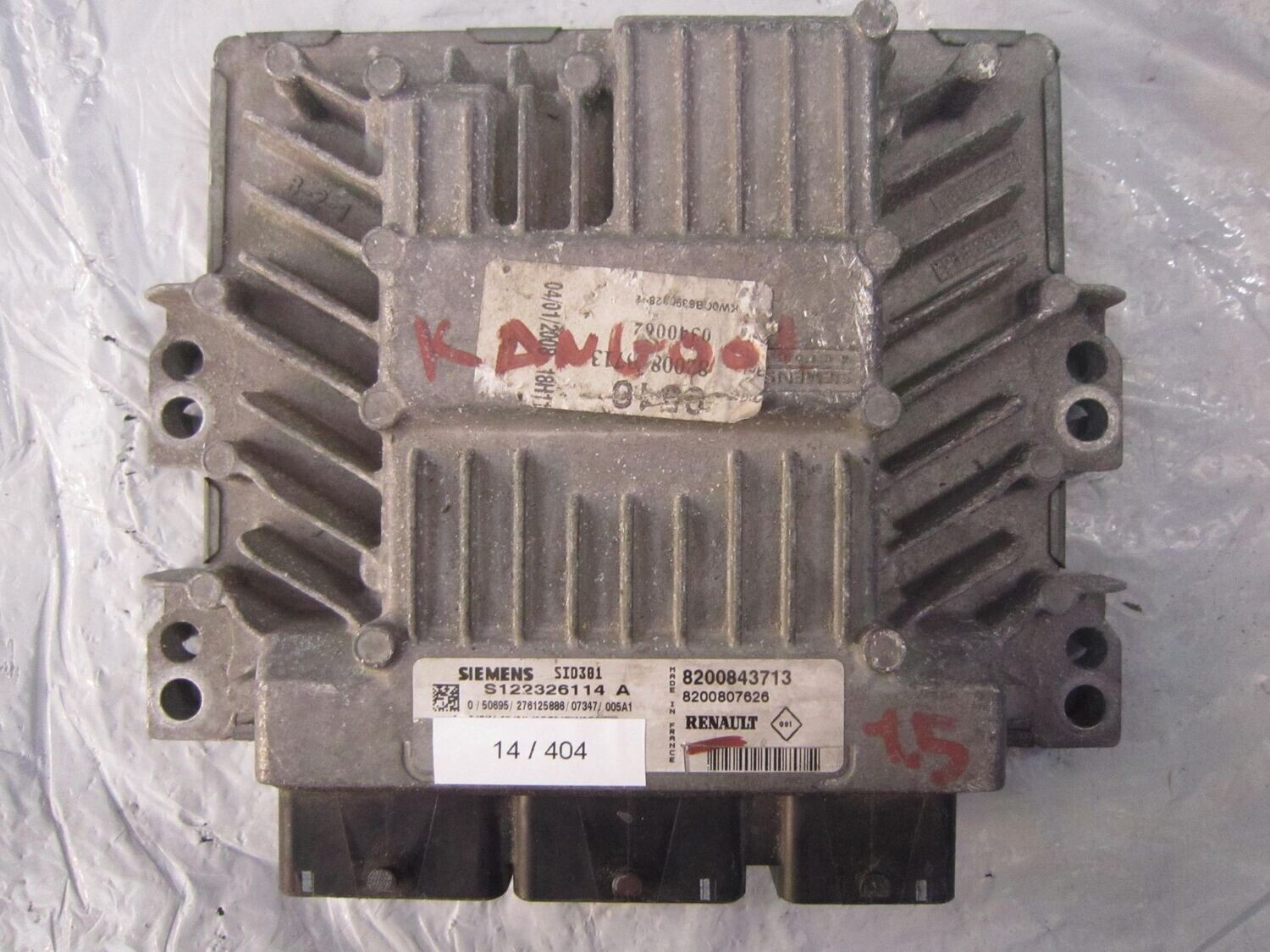 14-404 Centralina Motore Siemens S122326114 A S122326114A 8200843713 8200807626 SID301  RENAULT DIESEL MEGANE_SCENIC