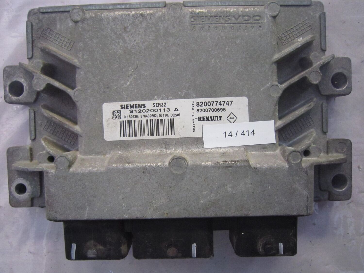 14-414 Centralina Motore Siemens S120200113 A S120200113A 8200774747 8200700695 SIM32  RENAULT BENZINA TWINGO