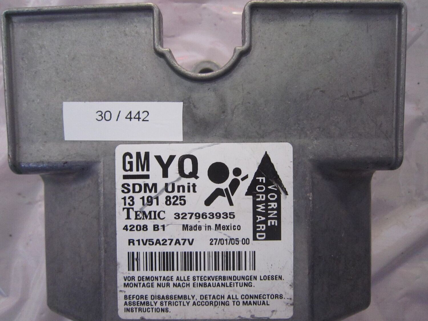 30-442 Centralina Airbag Temic 13 191 825 13191825 327963935 4208 B1   OPEL  ASTRA