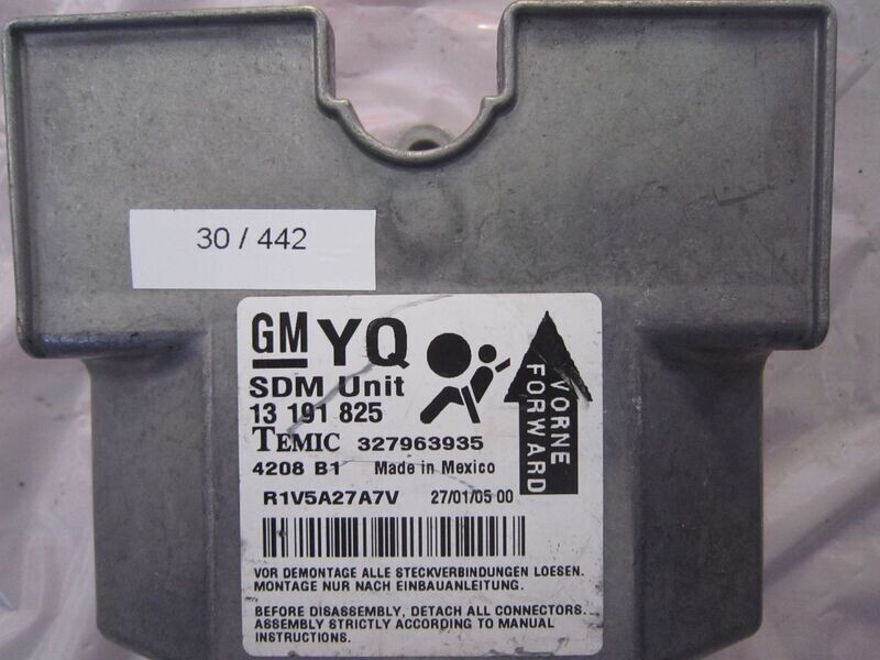 30-442 Centralina Airbag Temic 13 191 825 13191825 327963935 4208 B1   OPEL  ASTRA