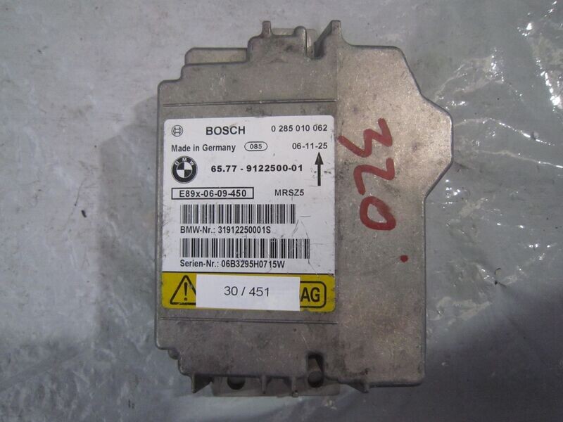 30-451 Centralina Airbag Bosch 0 285 010 062 0285010062 9122500-01 E89X-06-09-450 31912250001S  BMW  SERIE 3