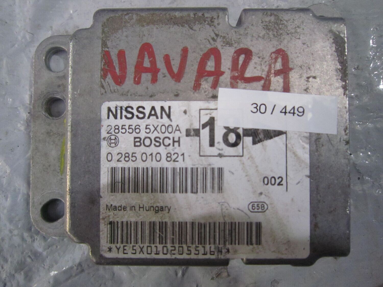 30-449 Centralina Airbag Bosch 0 285 010 821 0285010821 28556 5X00A    NISSAN  NAVARA