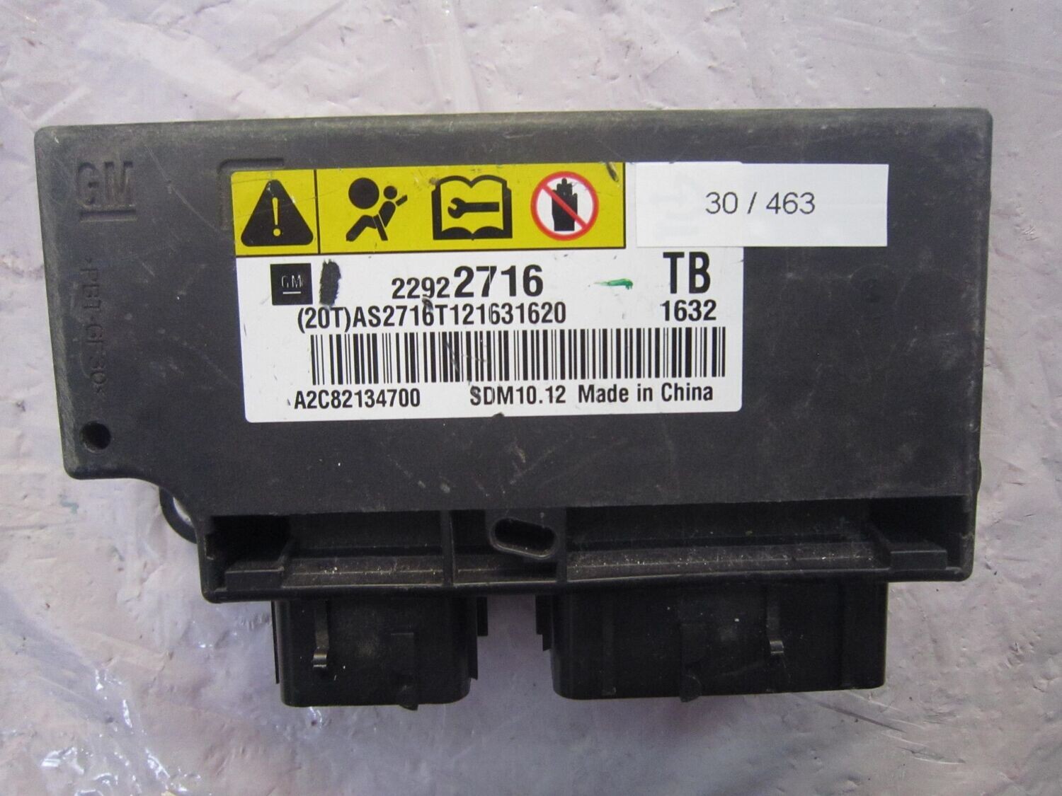 30-463 Centralina Airbag GM 22922716   A2C82134700 TB   CHEVROLET  AVEO