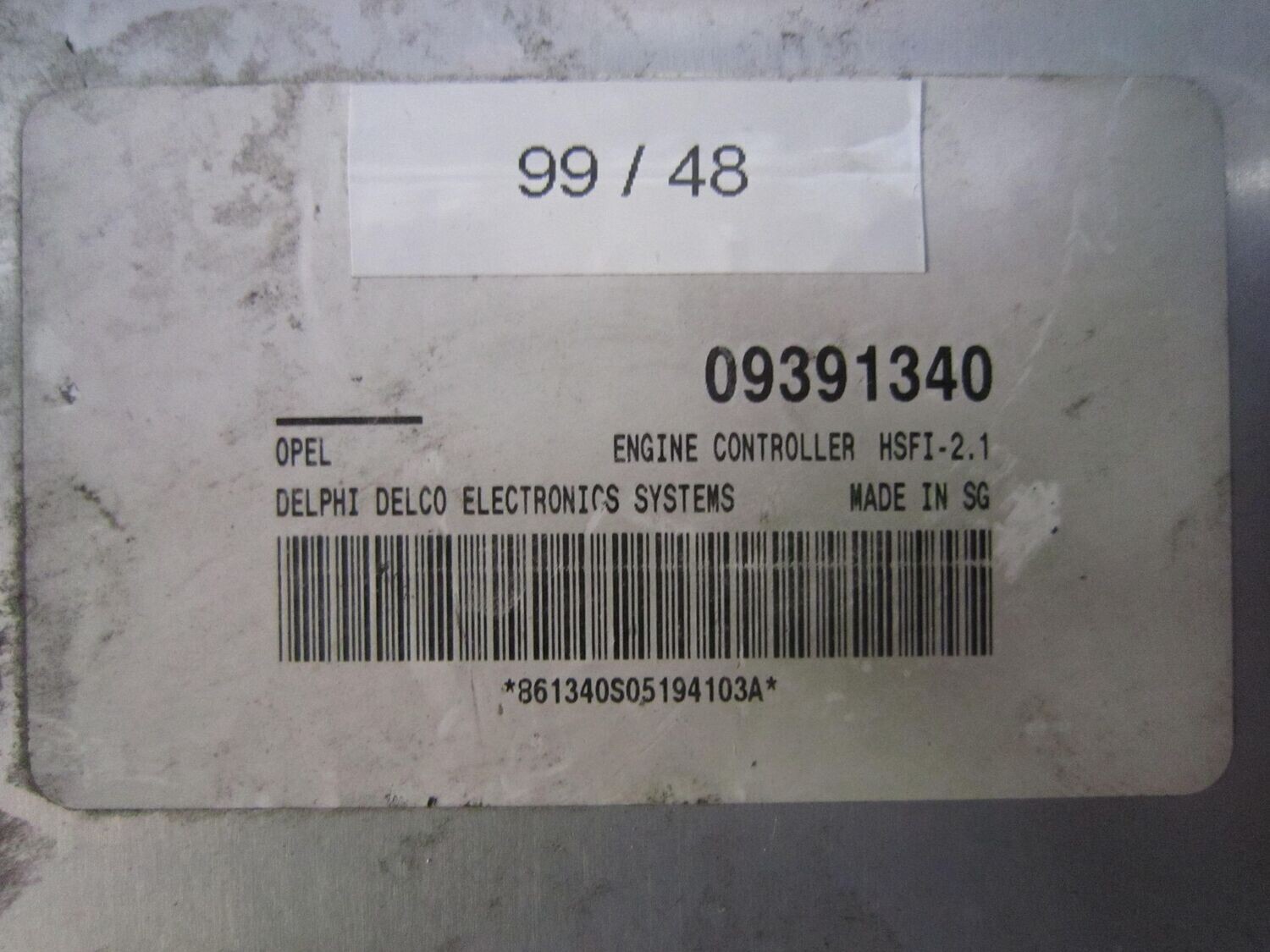99-48 Centralina Motore Delphi 09391340     HSFI-2.1   OPEL BENZINA VARIE