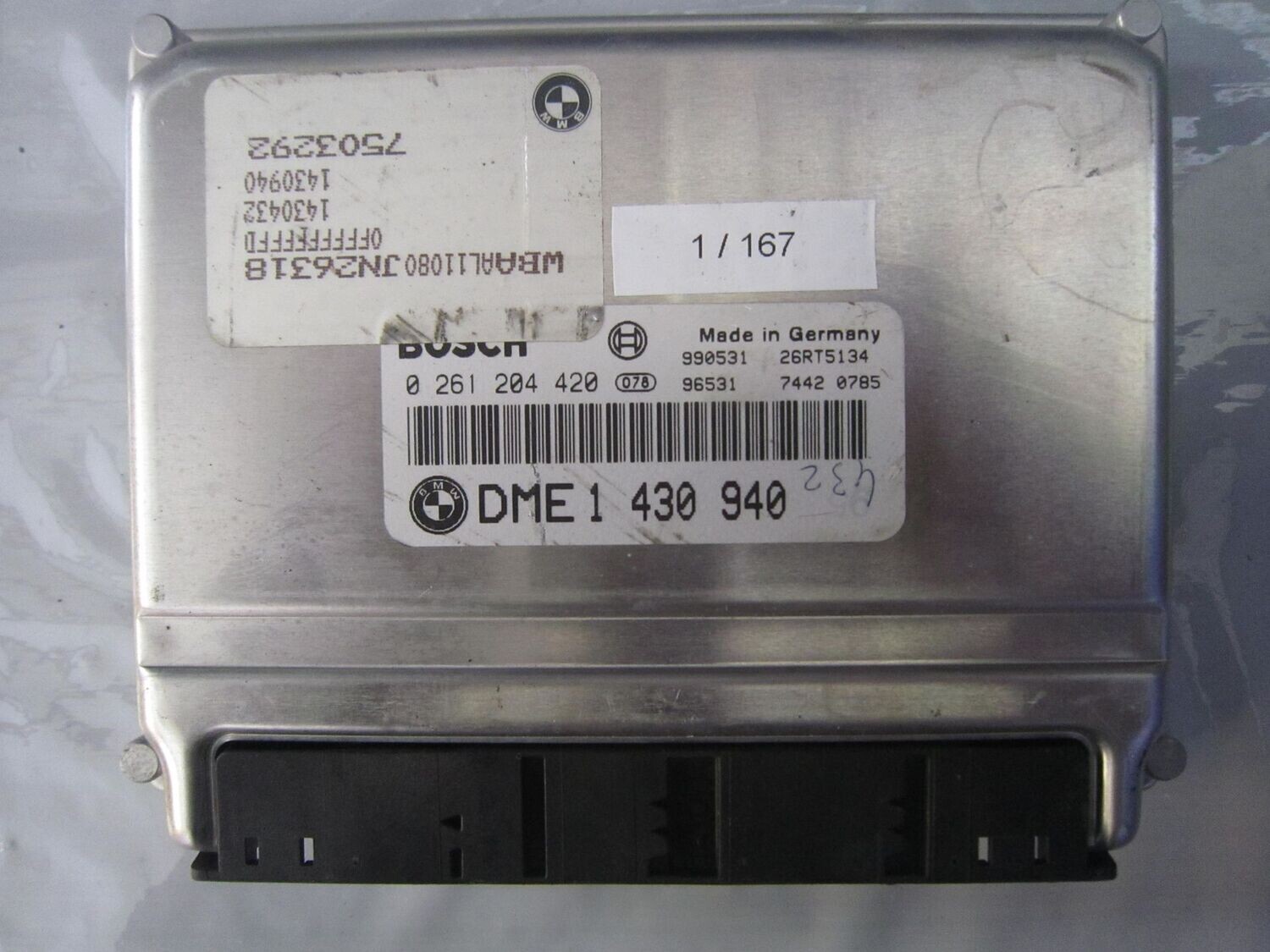 1-167 Centralina Motore Bosch 0 261 204 420 0261204420 DME 1 430 940 26RT5134 7503292  BMW Benzina VARIE