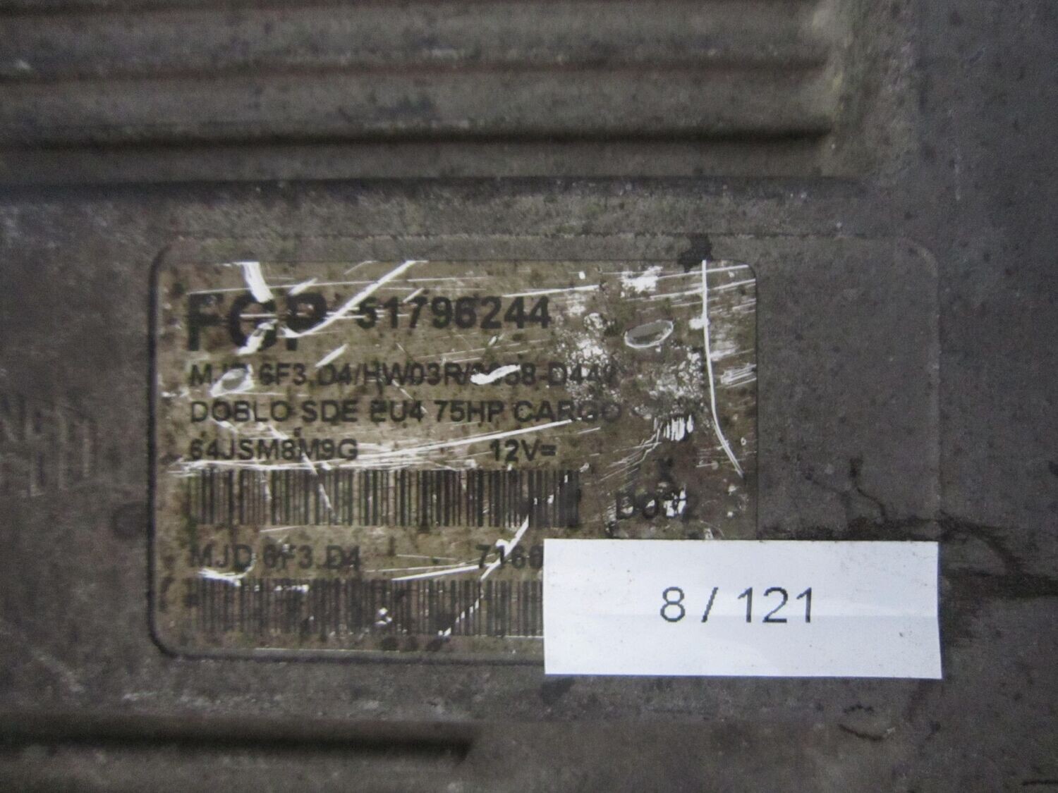 8-121 Centralina Motore Magneti Marelli 51796244   MJD 6F3.D4 64JVG362H 71600.086.03 HW03R/3058-D448  FIAT  DIESEL DOBLO'