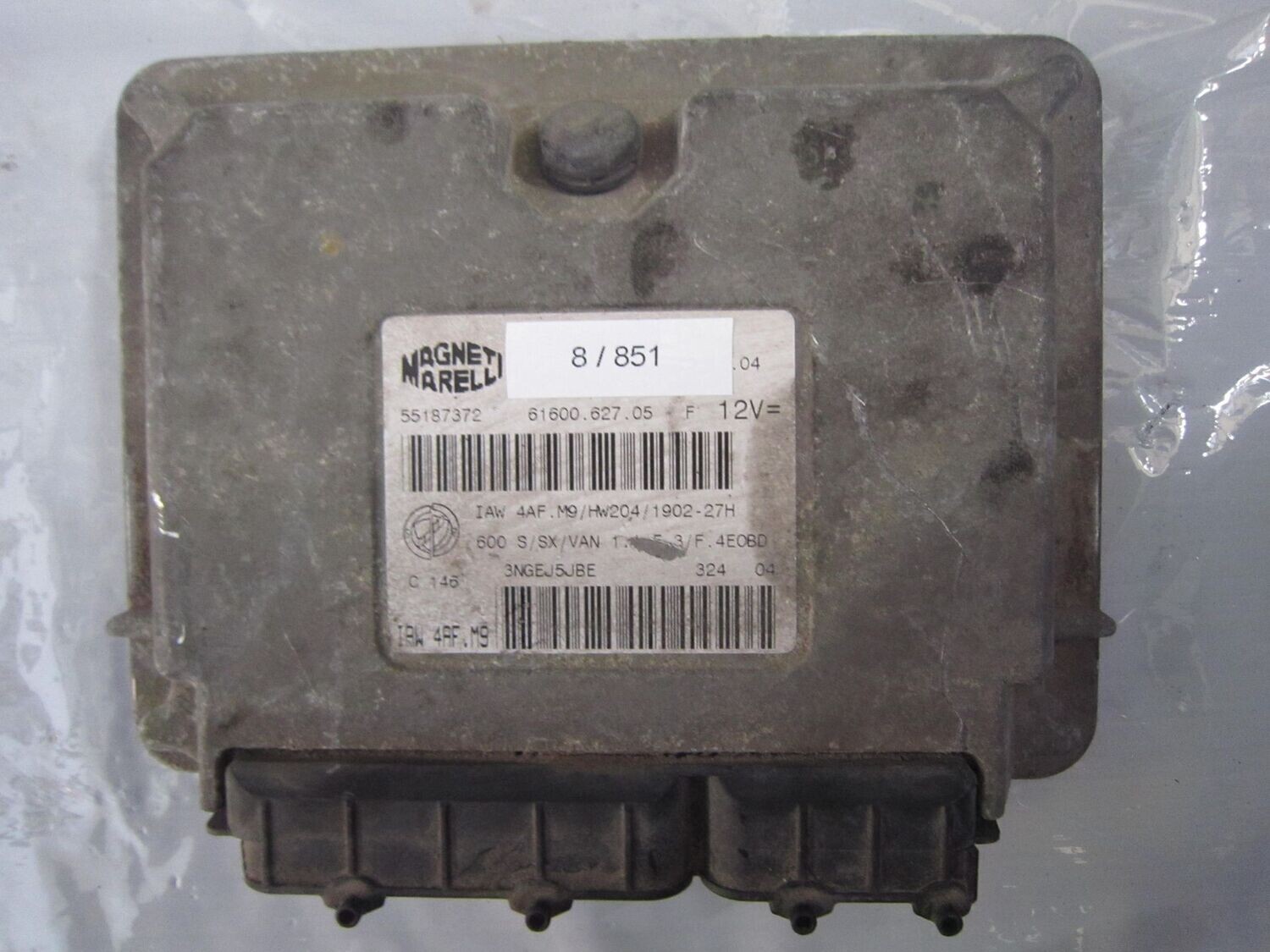 8-851 Centralina Motore Magneti Marelli 55187372     55187372 HW204/1902-27H FIAT BENZINA 600