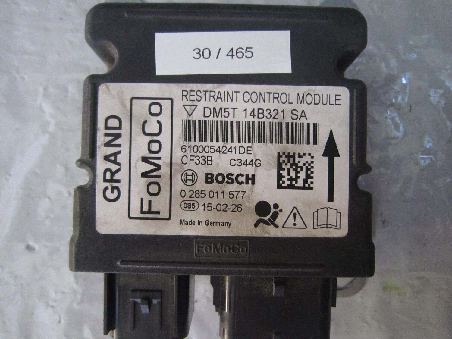 30-465 Centralina Airbag Bosch 0 285 011 577 0285011577 DM5T 14B321 SA    FORD  C-MAX