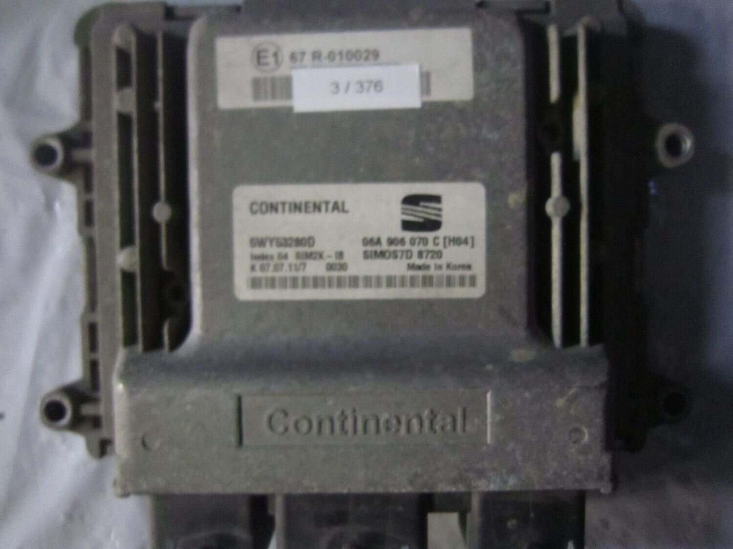 3-376 Centralina Motore Continental 5WY53280D   06A906070C SIMOS7D 8720 INDEX 04 SIM2K-IB SEAT Benzina / GPL ALTEA