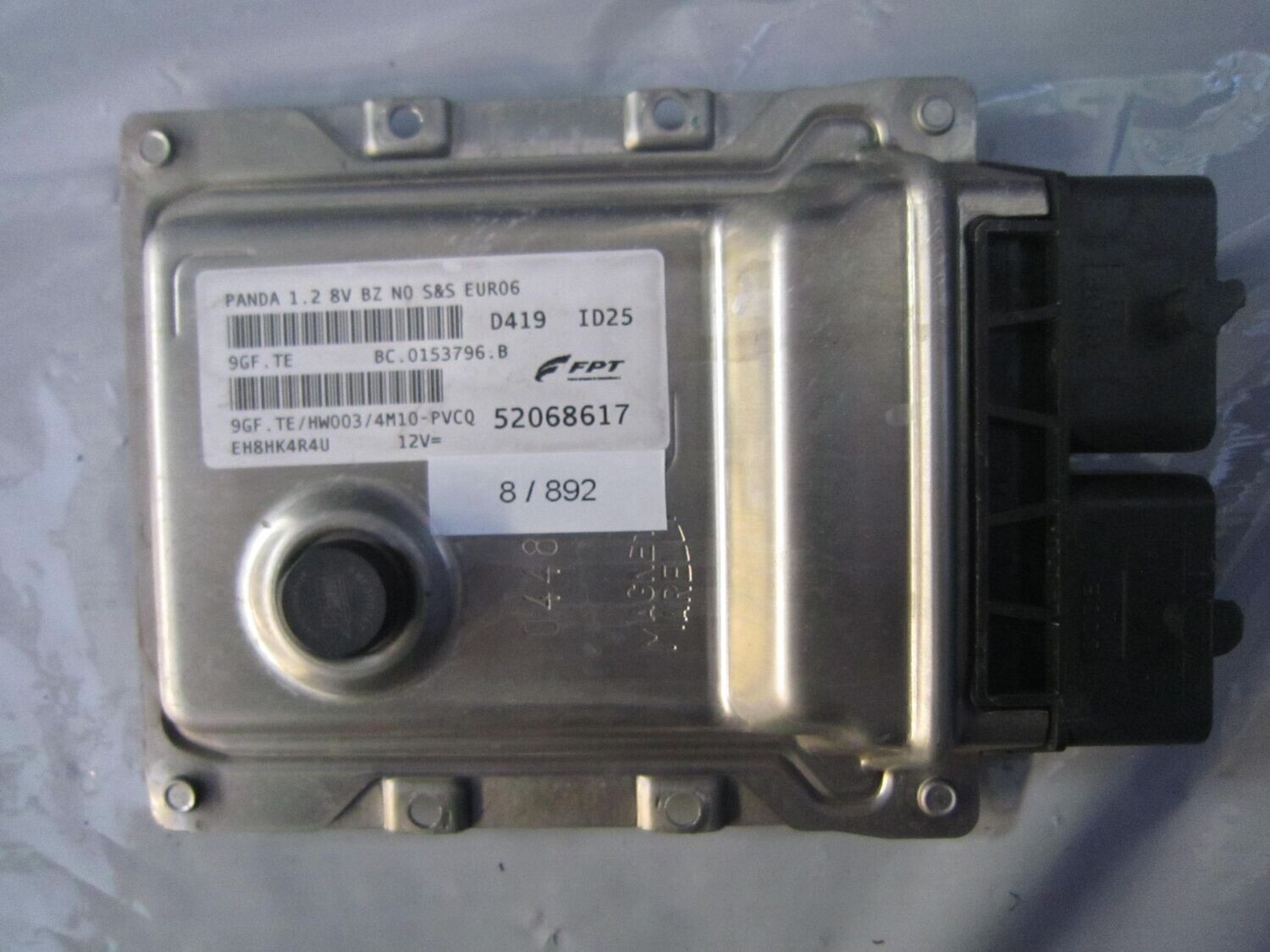 8-892 Centralina Motore Magneti Marelli 52068617   9GF.TE BC.0153796.A HW003/4M10-PVCQ  FIAT  BENZINA PANDA