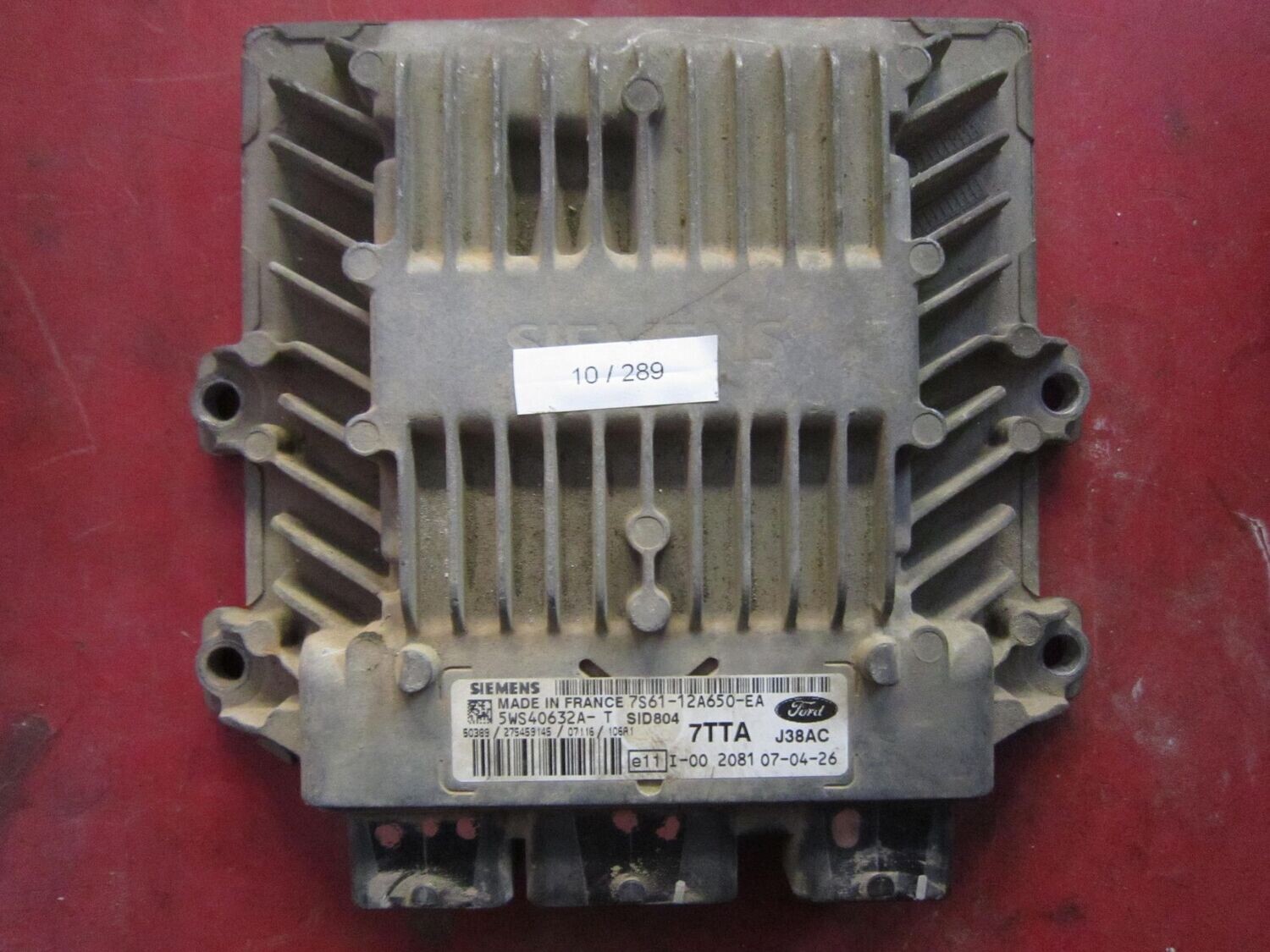 10-289 Centralina Motore Siemens 5WS40632A-T 5WS40632AT 7S61-12A650-EA 7TTA J38AC SID 804  FORD DIESEL FIESTA