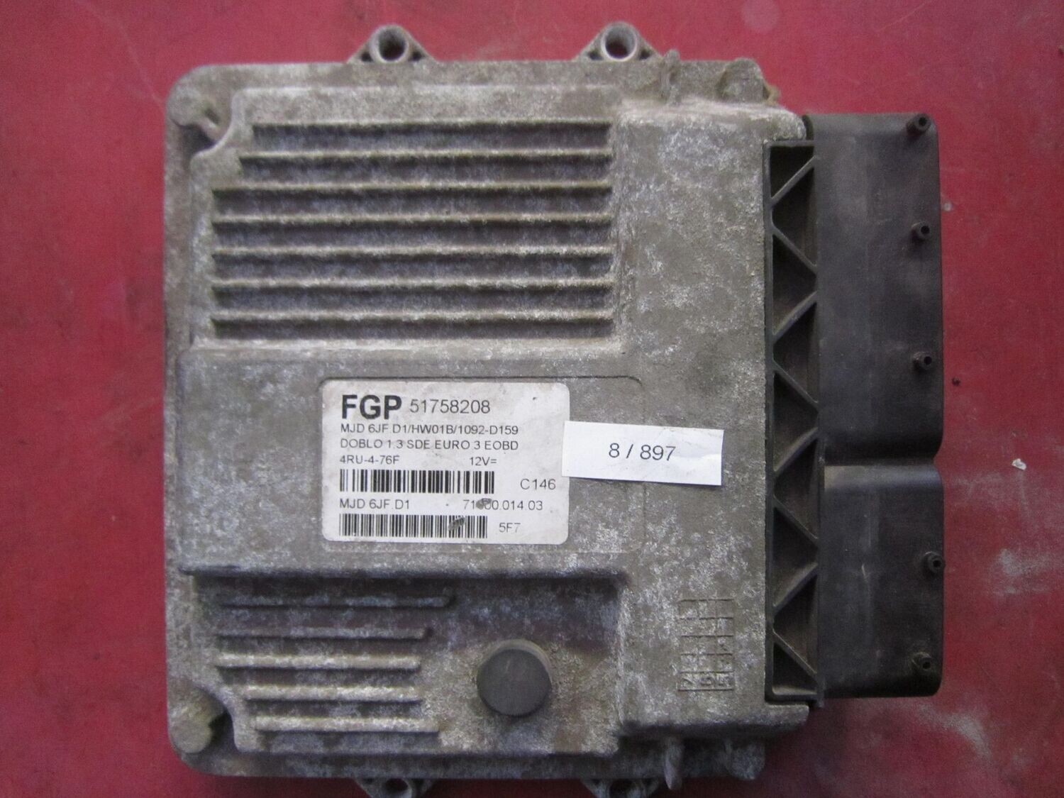 8-897 Centralina Motore Magneti Marelli 51758208   71600.014.03 HW01B/1092-D159 MJD 6JF D1  FIAT  DIESEL  DOBLO'
