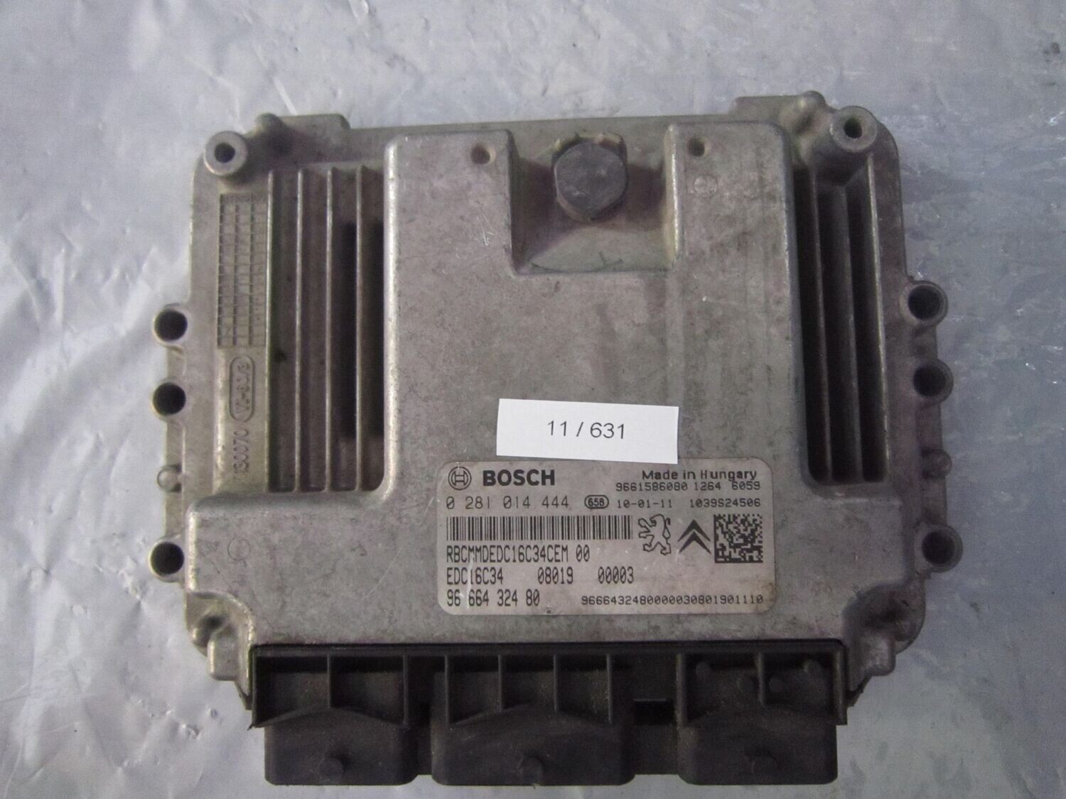 11-631 Centralina Motore Bosch 0 281 014 444 0281014444 9666432480 1039S24506 EDC16C34  CITROEN / PEUGEOT DIESEL VARIE